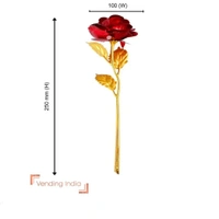 RED GOLDEN ROSE WITH STAND