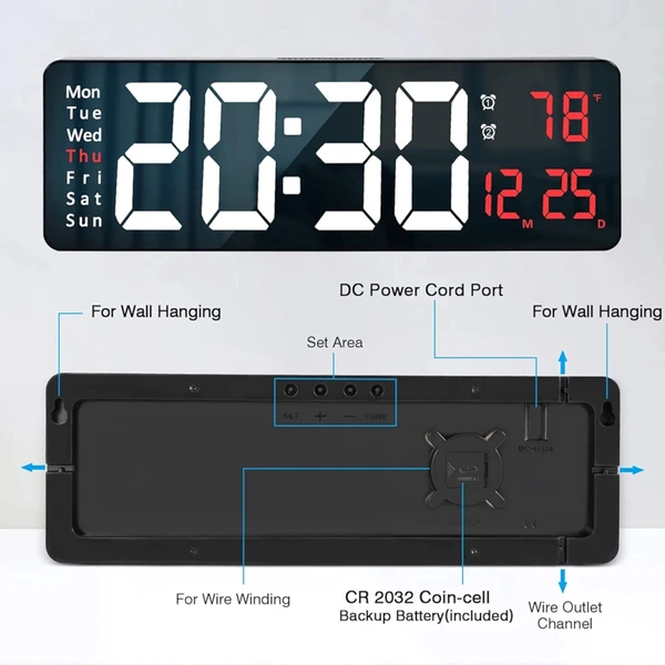 Large Digital Wall Clock