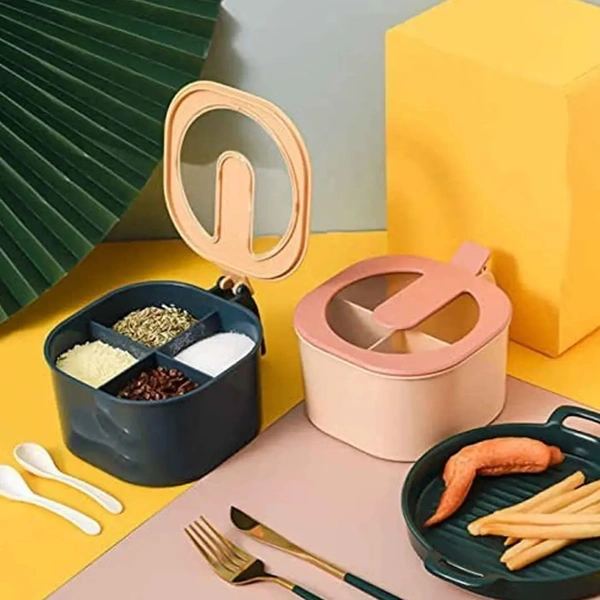  4 Section Fancy Masala Box and fancy masala container used for storing various types of masalas including in kitchen purposes, masala dani