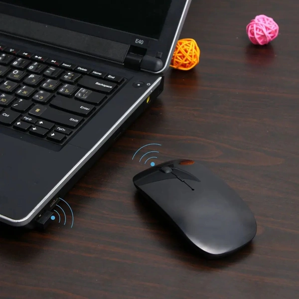 Slim Cordless Computer Mouse with Nano USB Receiver, 3 Adjustable DPI Portable Optical Wireless Computer Mice