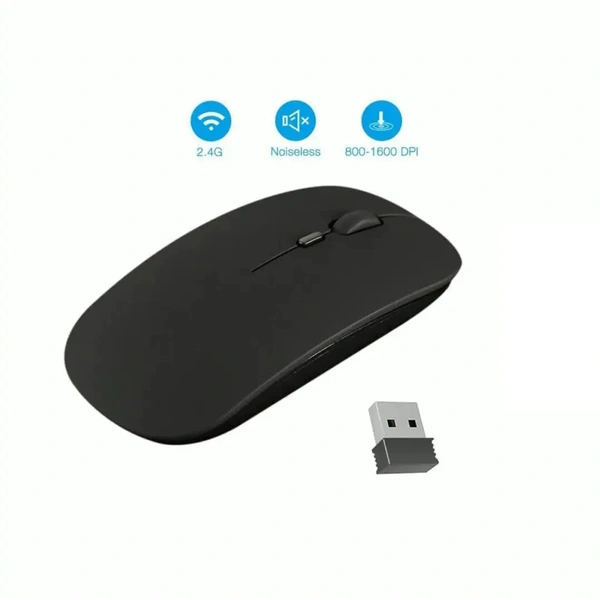 Slim Cordless Computer Mouse with Nano USB Receiver, 3 Adjustable DPI Portable Optical Wireless Computer Mice