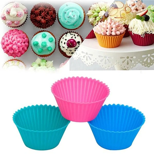 Cup Cake Silicone Moulds for Cupcakes/Muffins/Jelly -Set of 1