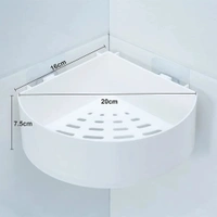 4033 Corner Shelf Bathroom Kitchen Rack Self Adhesive Shower Caddy Plastic Triangle Wall Mount Storage Basket