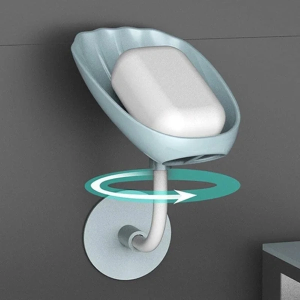4006 Soap Dish Wall Mounted Soap Dish No-Drilling Soap Holder Self Draining Waterfall Soap Tray Bar Soap Holder for Shower/Bathroom Soap Holder for Shower Adjustable Removable Soap Holder