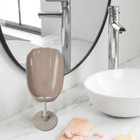4006 Soap Dish Wall Mounted Soap Dish No-Drilling Soap Holder Self Draining Waterfall Soap Tray Bar Soap Holder for Shower/Bathroom Soap Holder for Shower Adjustable Removable Soap Holder