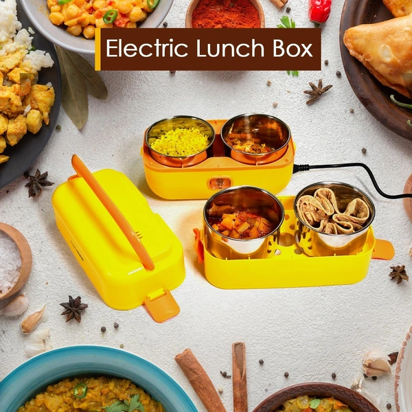 2944 2Layer Electric Lunch Box for Office, Portable Lunch Warmer with Removable 4 Stainless Steel Container.