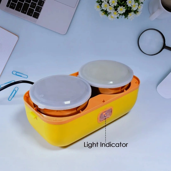 2944 2Layer Electric Lunch Box for Office, Portable Lunch Warmer with Removable 4 Stainless Steel Container.