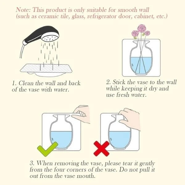 Decorative - Wall Hanging Silicone Flower Pot Sticker Plant Rack (Random Color)