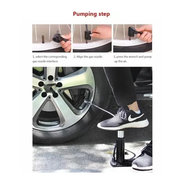 Mini Foot Pump Inflator For Electric Bike and car