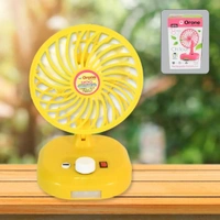 17704 USB-C Type Rechargeable Portable Fan With LED Light Heavy Duty Motor & Foldable Fan With Charging Port Home, Outdoor, Temple