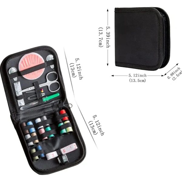 Multipurpose Portable Small Travel Sewing kit Box with All Accessories for Beginners Girls, Travelling Mini Sewing Supplies kit with Mending and Sewing Needles, Scissors, Thimble, Thread, Tape Pouch for Sewing Machine Kit Accessories Sewing Kit