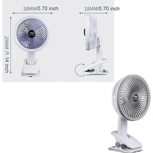 Multifunctional Usb Desk Fan Low Noise Personal For Hiking Home Office Clipped Fan