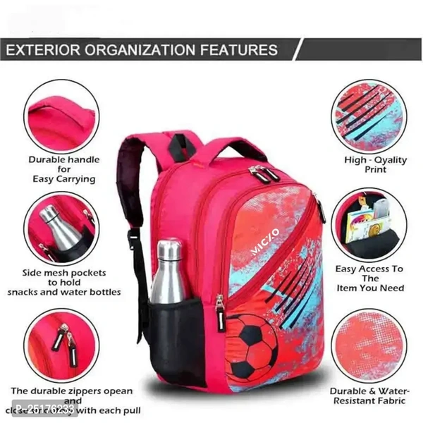 20L Seamless Printed Cartoon Best Stylish Waterproof Lightweight Casual/Picnic/Tuition/School Bag/Backpack for Children Boys And Girls