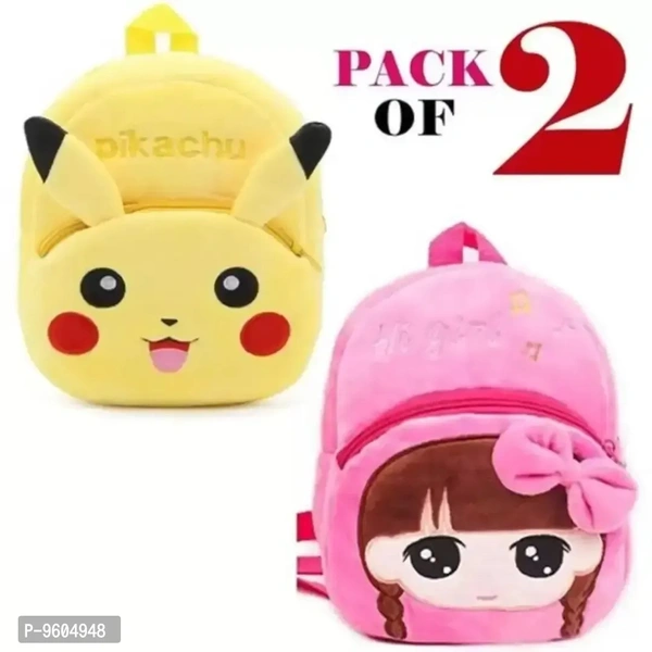 Cute Cartoon Pre-Nursery Kids School Bag Pack Of 2 PIKACHU HI-GIRL