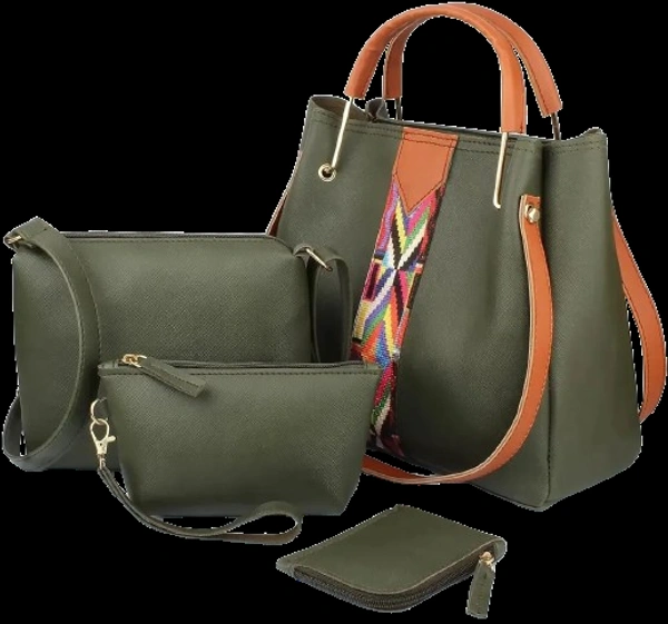Classy Combo of 4 Solid PU Handbags For Women