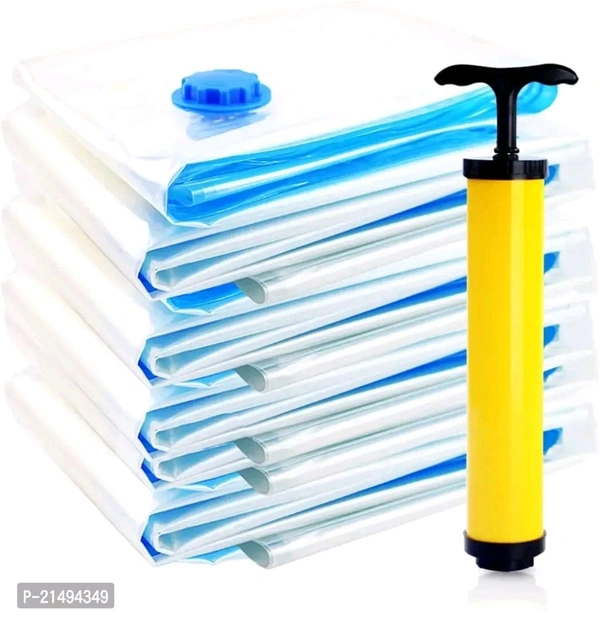 Vacuum Storage Bag, Travel Space Saver Bag, Clothing Storage Bags, Compression Sealer Bags with Ziplock and Hand Pump (50 x 60, 60 x 80, 70 x 100, 80 x 120 cm) - M