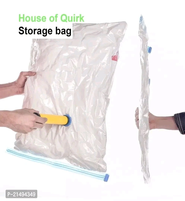 Vacuum Storage Bag, Travel Space Saver Bag, Clothing Storage Bags, Compression Sealer Bags with Ziplock and Hand Pump (50 x 60, 60 x 80, 70 x 100, 80 x 120 cm) - M