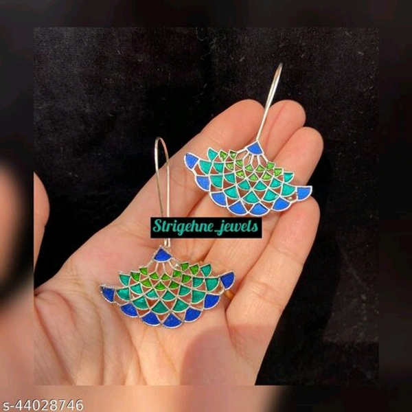 Colourful Oxidise Tangle Earings  - peacock, medium