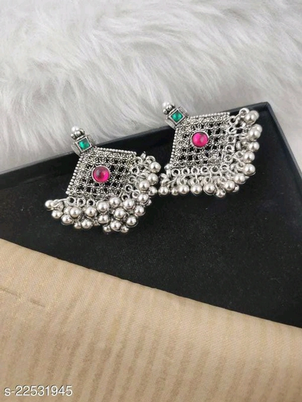 Bahubali Bead Earring - oxidised, yes