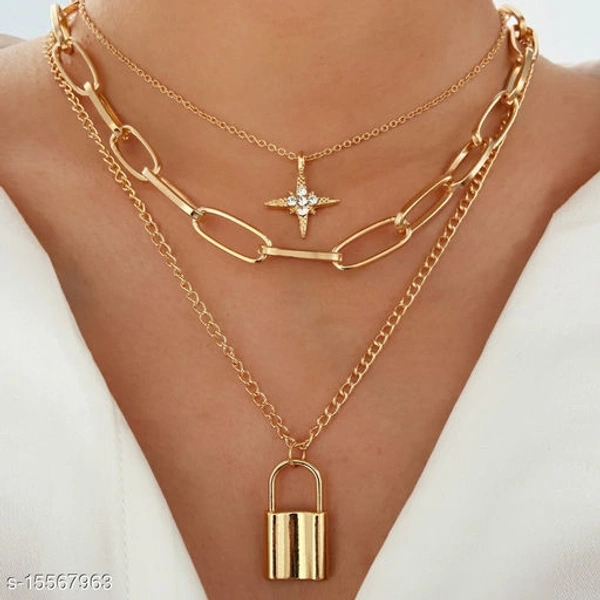 Chunky Lock Chain Pendent - gold, yes