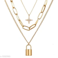 Chunky Lock Chain Pendent - gold, yes