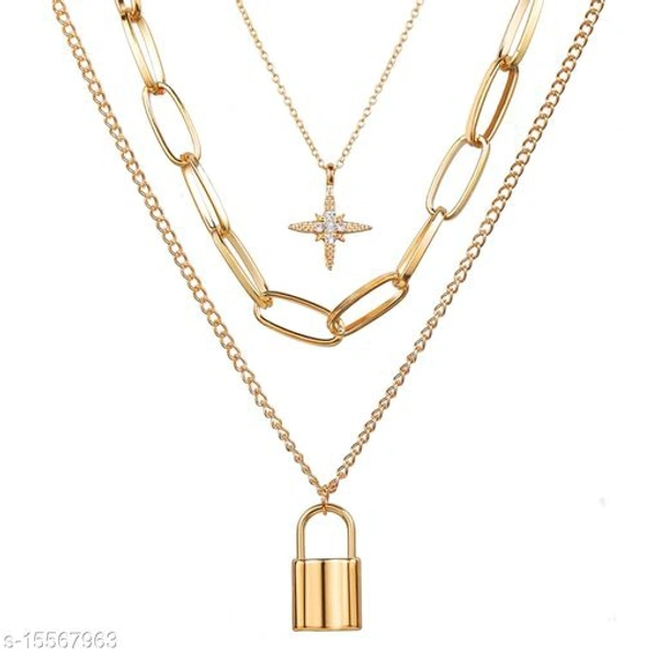 Chunky Lock Chain Pendent - gold, yes