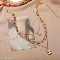 Chunky Lock Chain Pendent - gold, yes