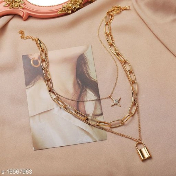 Chunky Lock Chain Pendent - gold, yes