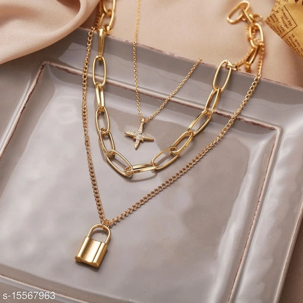 Chunky Lock Chain Pendent - gold, yes