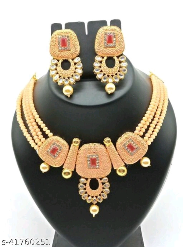 Meena Kari Beaded Necklace - red, free