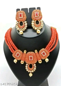 Meena Kari Beaded Necklace - red, free