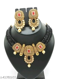 Meena Kari Beaded Necklace - blue , free