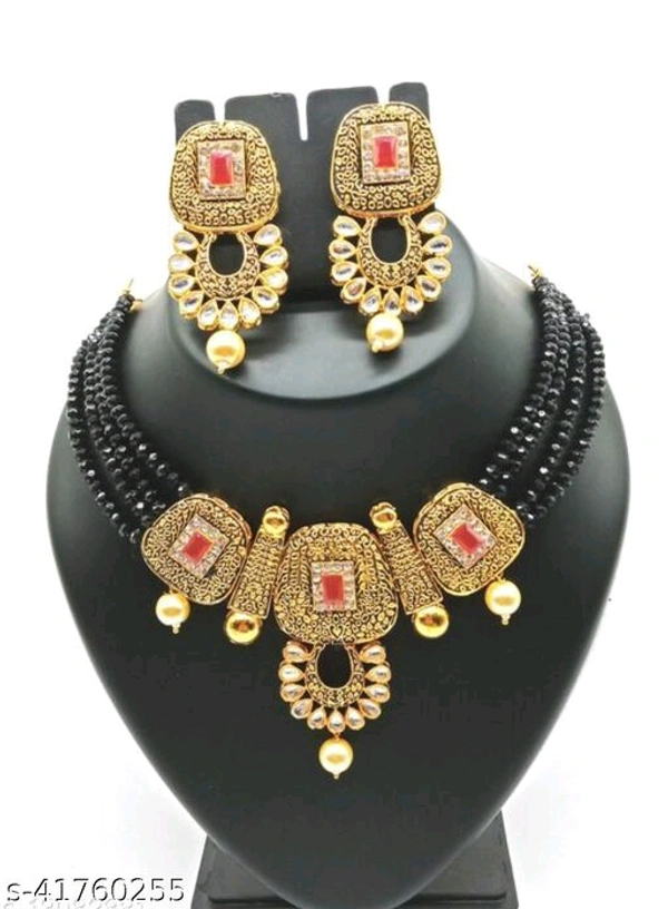Meena Kari Beaded Necklace - blue , free