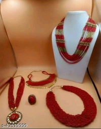 Fancy Beaded Combo Of 5 - red, free