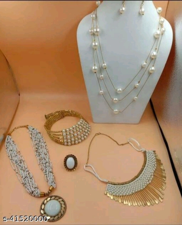 Fancy Beaded Combo Of 5 - red, free