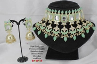 Kundan Polki Set - pink and green , free
