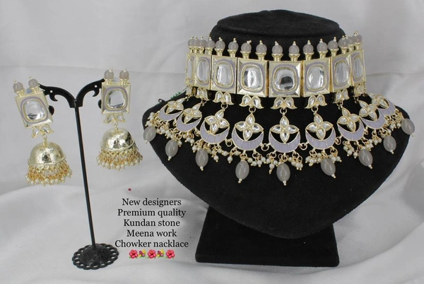 Kundan Polki Set - pink and green , free