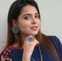 Earrings With Ring - red orange, free