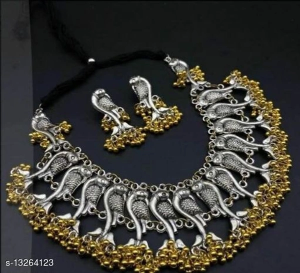 Ghunroo Oxidised Set  - silver, free
