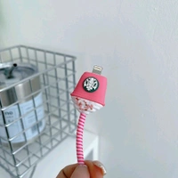 Generic 3D Starbucks Charger Case for iPhone 20W Adapter & Lightning Cable – Cute Peach Pink Silicone Cover | Mobile Charger & Cable Protector  - Peach