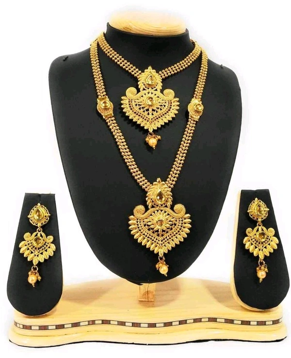 Gold Plated Anti Tarnish Jewellery Traditional Gold Plated Pearl Choker Necklace Set for Women | Bridal Jewelry Set with Earrings for Wedding & Festive Wear
 - Gold, Free Size ( Gold Plated )