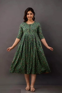 Women Rayon Printed Saumya Long Anarkali Kurtis Mo - S