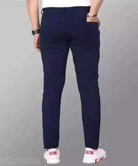 Men Slim Fit Blue Lycra Blend 2 way Trousers - 34