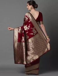 MAHEK MAROON Banarasi Silk  - Free Size
