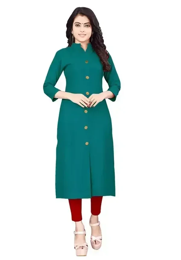 Women Solid Pure Cotton Straight A-line Kurta Mo - XXL