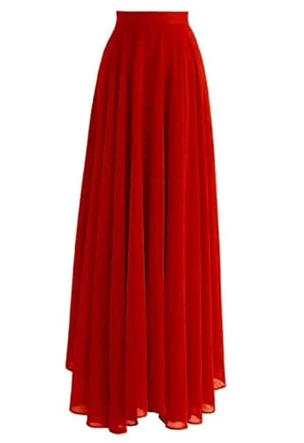 Radhika 'n' Dhaanya creation Georgette Long Flare Skirt (Red,Style And Comfort) For Women's An - XL