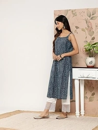 Bollyclues Women's Crepe Straight Bandhani Printed Kurti(BA-01) AN - S