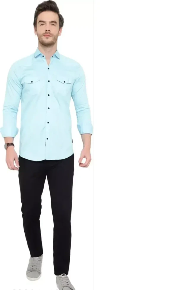 GRITSMAD Men Fashion Solid Casual Spread Shirt - XL