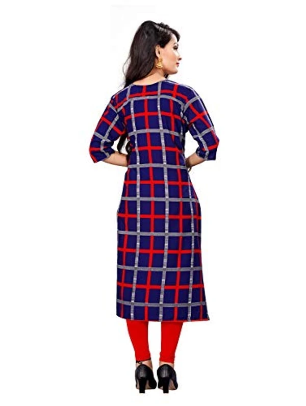 MS VHCK ENTERPRISE Women's for Stylish Latest Prined Crepe A-line Kurti Kurtis Kurta - XS