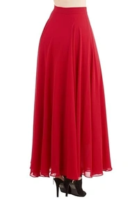 Radhika 'n' Dhaanya creation Georgette Long Flare Skirt (Red,Style And Comfort) For Women's An - M